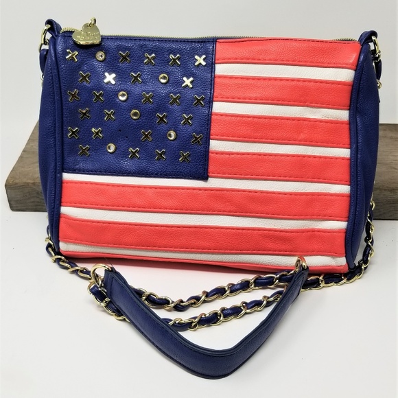 betsey johnson flag purse